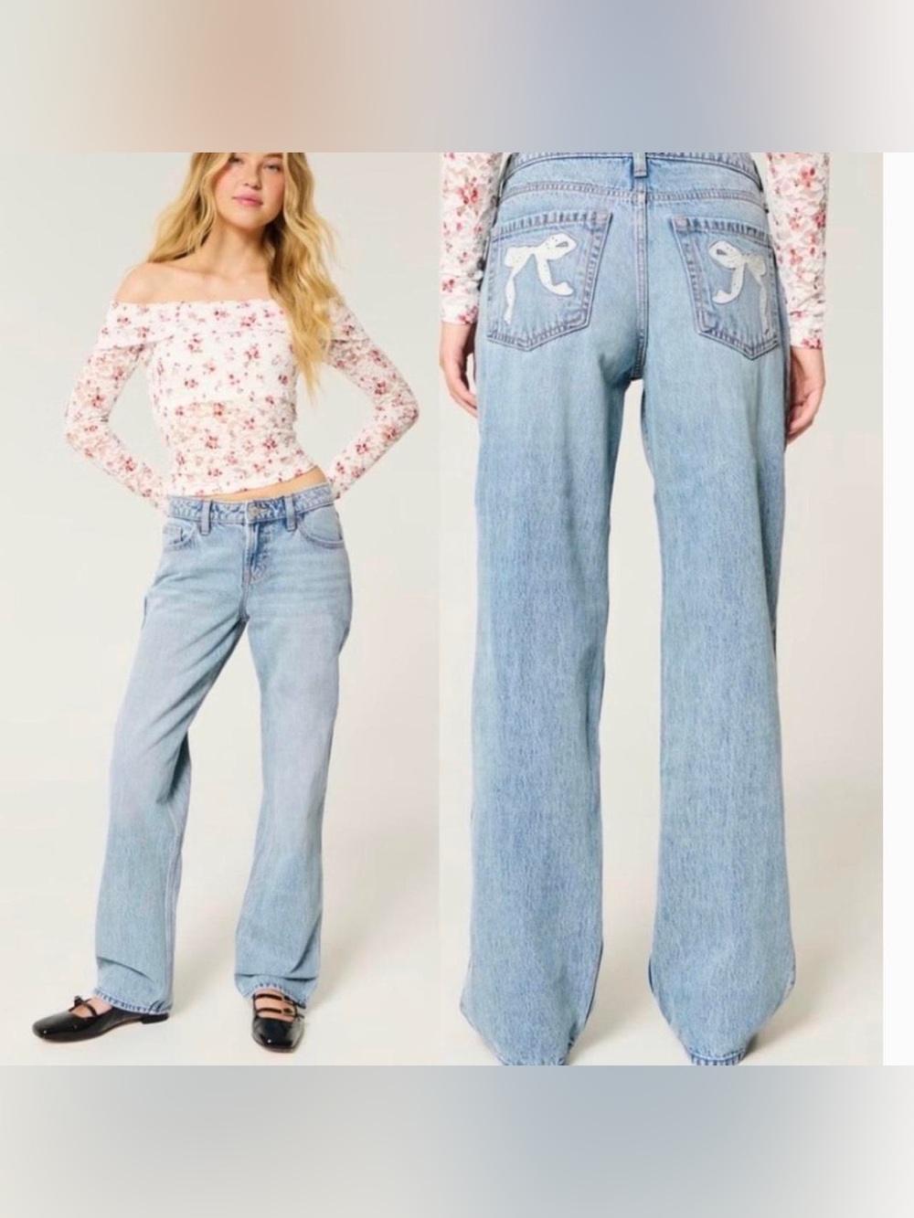 Hollister Light Wash Straight-Leg Jeans